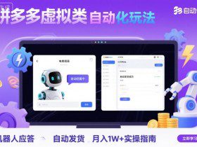 拼多多虚拟类目自动化玩法：机器人应答+自动发货，月入1W+实操指南