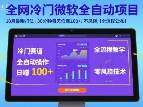 全网冷门微软全自动挂G项目，10月最新打法，30分钟每天低保100+，不风控【全流程公布】【揭秘】