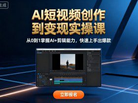 AI短视频创作到变现实操课，从0到1掌握AI+剪辑能力，快速上手出爆款（更新10月）