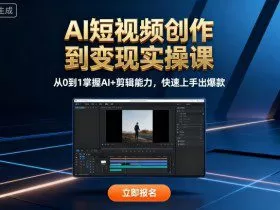 AI短视频创作到变现实操课，从0到1掌握AI+剪辑能力，快速上手出爆款（更新10月）