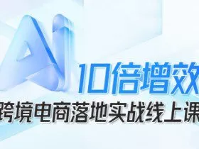 跨境电商10倍增效，跨境电商AI落地实战线上课