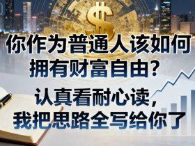 付费文章:你作为普通人该如何拥有财富自由?认真看耐心读,我把思路全写给你了