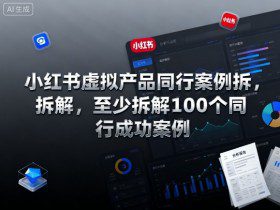 小红书虚拟产品同行案例拆解，至少拆解100个同行成功案例