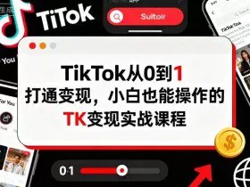TikTok从0到1打通变现，小白也能操作的TK变现实战课程