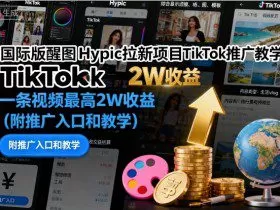 国际版醒图Hypic拉新项目TikTok推广教学，一条视频最高2W收益（附推广入口和教学）