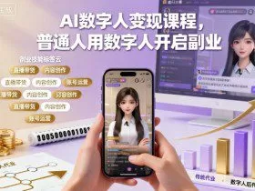 AI数字人变现课程，普通人用数字人开启副业