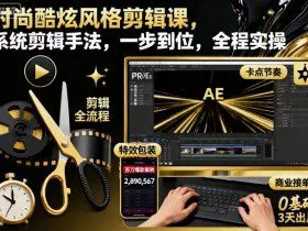 时尚酷炫风格剪辑课，系统剪辑手法，一步到位，全程实操