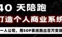 40天商业系统陪跑一人公司，用SOP系统跑出百W变现