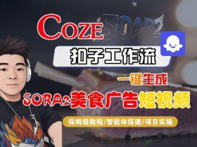 Coze扣子智能体工作流一键生成“SORA2美食广告“短视频，全流程保姆级教学