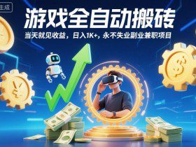 游戏全自动搬砖，当天就见收益，日入1K+，永不失业副业兼职项目【揭秘】