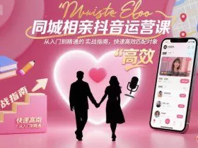 同城相亲抖音运营课，从入门到精通的实战指南，快速高效匹配对象