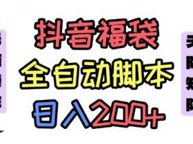 抖音全自动抢福袋项目，蓝海赛道，新手小白一天轻松200+，看完直接可以上手【揭秘】