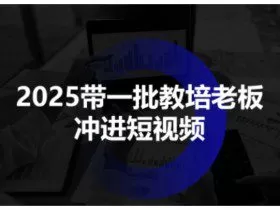 2025带一批教培老板冲进短视频，全方位助力教培人掌握短视频招生技能