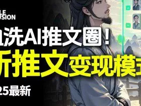 最新AI动态电影漫画小说推文，全流程实操教学，小白也能月入1W+