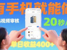 20秒做一单！商品视频审核项目，有手机就可以做，随时随地不限地方不限时间，单日收益4张【揭秘】