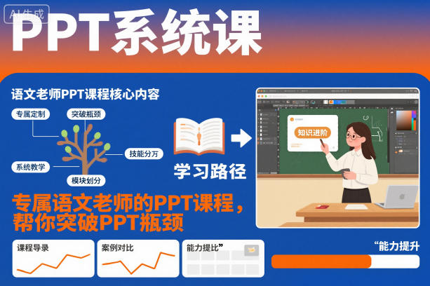 PPT系统课,专属语文老师的PPT课程,帮你突破PPT瓶颈