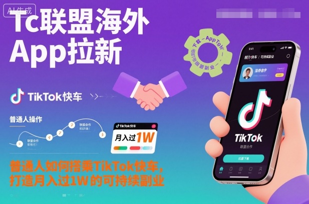 Tc联盟海外App拉新:普通人如何搭乘TikTok快车,打造月入过1W的可持续副业