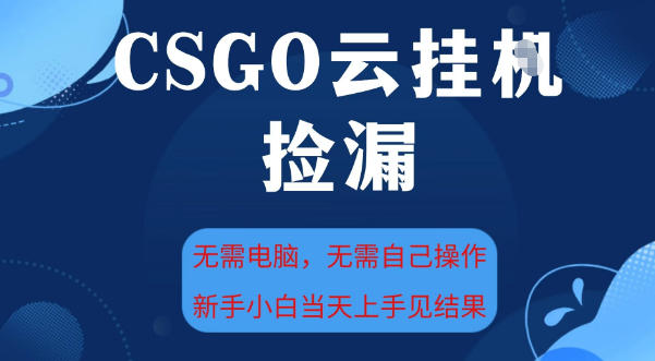 CSGO云挂G全自动捡漏,最新独家玩法,无需电脑操作,新手小白日入5张+【揭秘】