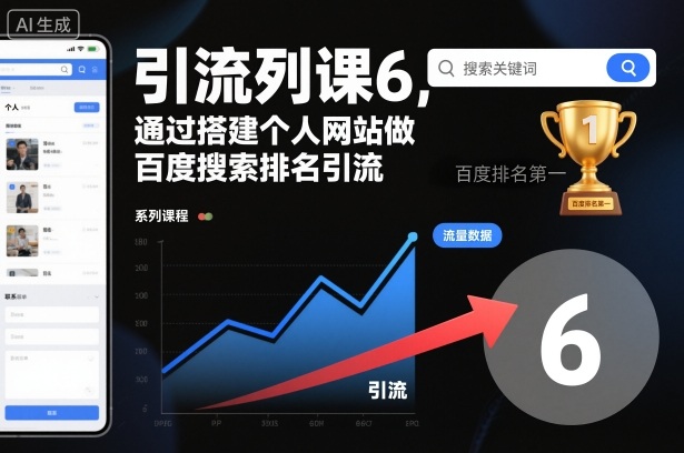通过搭建个人网站做百度搜索排名引流,引流系列课