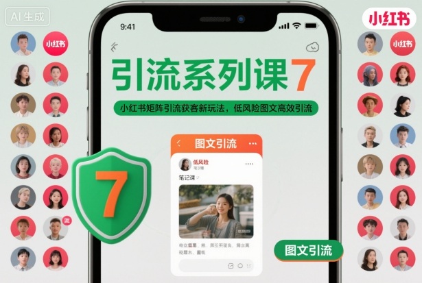 小红书矩阵引流获客新玩法,低风险图文高效引流系列课