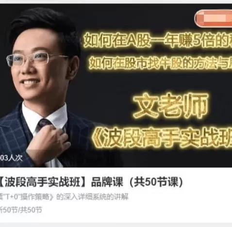 文秋明文老师【波段高手实战班】品牌课（共50节课）