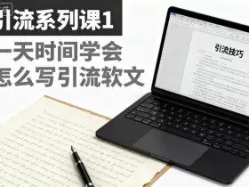 引流系列课1，一天时间学会怎么写引流软文