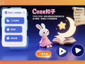 Coze扣子工作流一键生成童话皮克斯风格立体书视频，保姆级工作流搭建教程