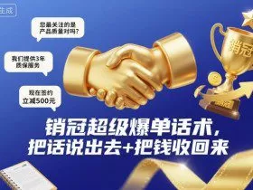 销冠超级爆单话术，把话说出去+把钱收回来
