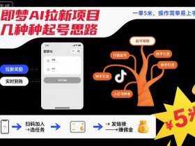 即梦AI拉新项目几种起号思路，一单5米，操作简单易上手