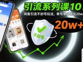 引流系列课10：闲鱼引流不封号玩法，单号单日曝光20w+