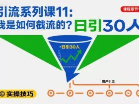 引流系列课11：我是如何截流的？日引30人【文档】
