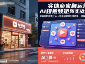 实体商家自运营AI短视频矩阵实战课，实体店如何通过AI+短视频实现引流拓客、团购增量