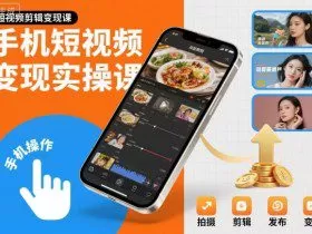 手机短视频变现实操课，短视频剪辑变现课