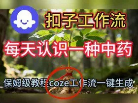 Coze扣子工作流一键生成每天认识一种中药短视频，保姆级搭建教学
