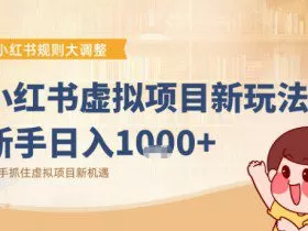 小红书虚拟项目变现课：抓住平台规则调整机遇