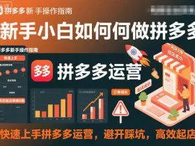 新手小白如何做拼多多，快速上手拼多多运营，避开踩坑，高效起店
