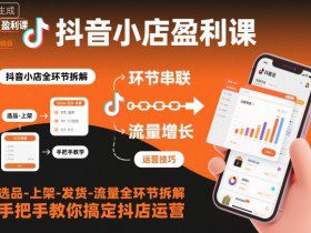 抖音小店盈利课-选品-上架-发货-流量全环节拆解，手把手教你搞定抖店运营
