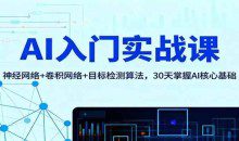 AI入门实战课：神经网络+卷积网络+目标检测算法，30天掌握AI核心基础