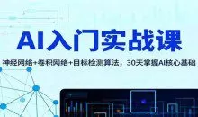 AI入门实战课：神经网络+卷积网络+目标检测算法，30天掌握AI核心基础