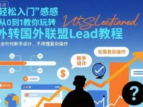国外联盟賺美刀项目，从0到1教你玩转国外联盟Lead教程，纯新手可操作性100%