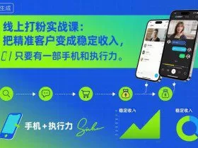 线上打粉实战课：把精准客户变成稳定收入，只要有一部手机和执行力