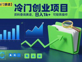 冷门创业项目,资料查询赛道,日入1k+,可矩阵操作
