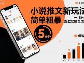 小说推文新玩法，简单粗爆，5分种一个爆款实操全流程