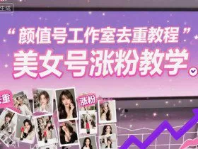 颜值号工作室去重教程，美女号涨粉教学