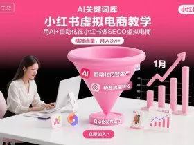 小红书虚拟电商项目，用AI+自动化在小红书做SEO虚拟电商，精准流量，月入3w+