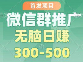 首发项目，微信群推广掘金，多号矩阵无脑日入3-5张【揭秘】