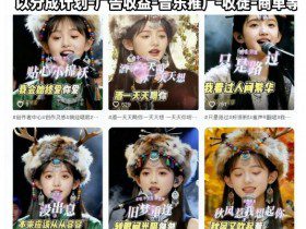 AI对口型音乐号项目，全平台一键分发，可以分成计划-广告收益-音乐推广-收徒-商单等