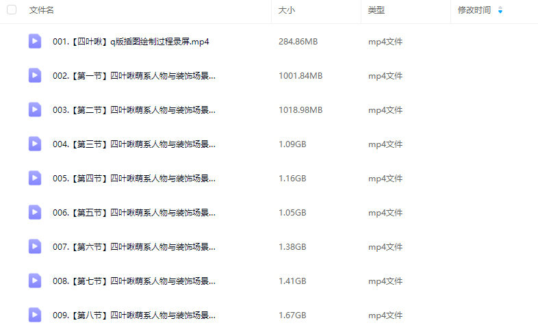 四叶啾萌系人物与装饰场景插画第3期2024【画质高清只有视频】
