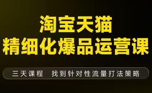 猫课子幽·淘宝天猫精细化爆品运营【音频+字幕+文档】(9月12-14杭州线下课)