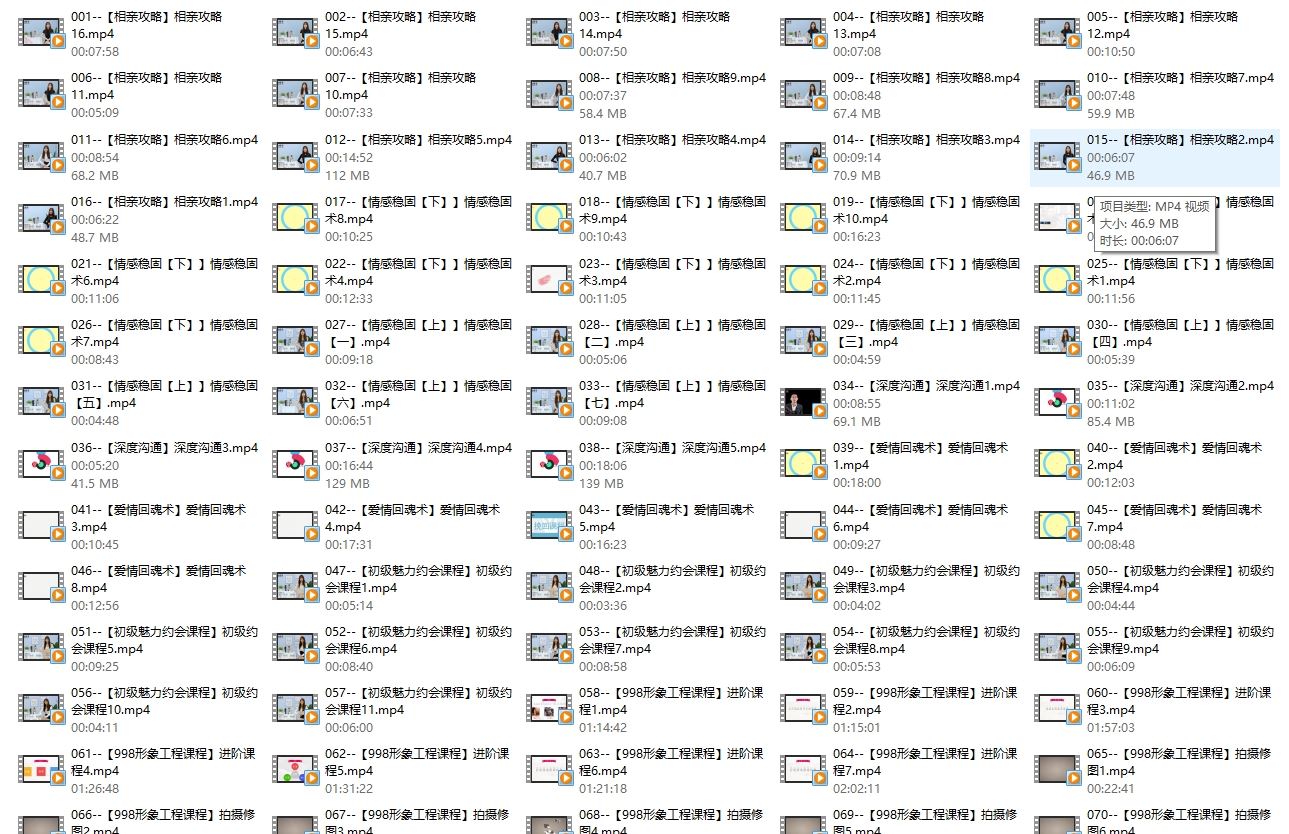 必牵手终身会员课程(资深导师教你如何成为撩妹高手)256集全